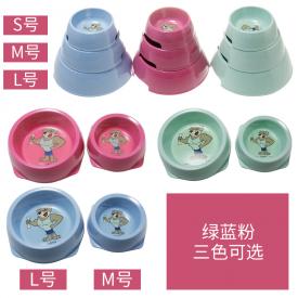 密胺宠物狗碗带卡通图案手感硬实外观靓丽多种规格卫生狗碗