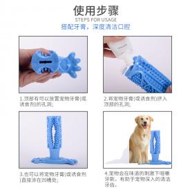 狗狗磨牙棒塑胶狗牙刷耐咬玩具可挤营养膏诱导宠物用品亚马逊爆款