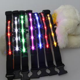 供应 LED发光项圈 尼龙宠物带 狗项圈 宠物用品 灯点狗链